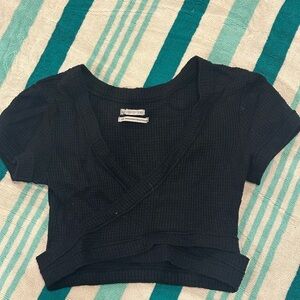 URBAN OUTFITTERS Black Crossfront Top